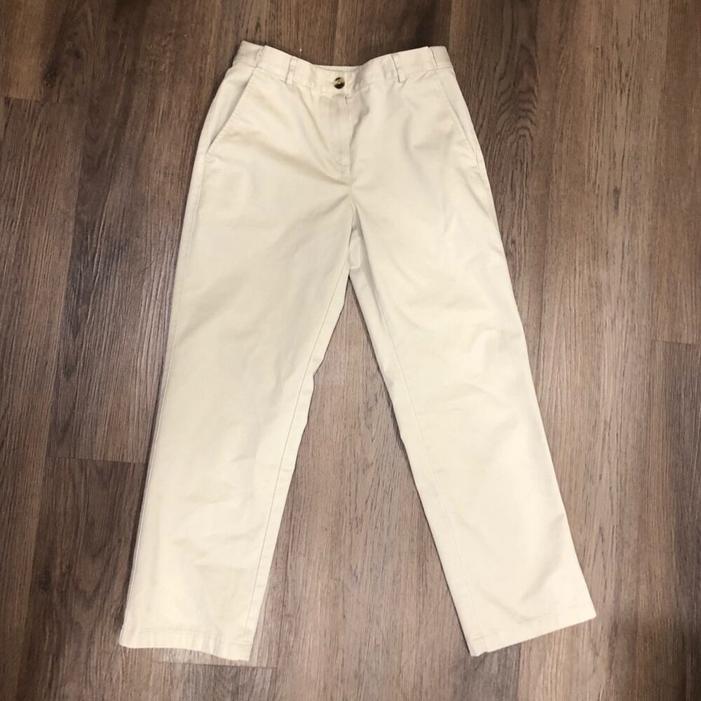LL Bean Classic Fit Pants Tan Size 4 Petite